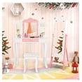 thumbnail image 2 of Kids Jewelry Armoire, Full-Length Mirror Jewelry Organizer - White Wooden Cabinet w/Drawers & Shelves, Children's Jewelry Storage for Girls, 2 of 9