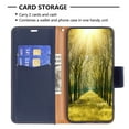 thumbnail image 4 of Mantto For iPhone 15 Pro Max Wallet Case with [RFID Blocking] Card Holder Kickstand Magnetic Wrist Strap, Premium Leather Flip Case Wallet TPU inner Shell For iPhone 15 Pro Max - 6.7", Blue, 4 of 8