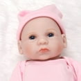 thumbnail image 2 of Muñeca bebé renacida de 10 pulgadas, cuerpo de vinilo, muñecas de baño lindas y realistas con ojos acrílicos, cara y cabello pintados a mano, muñeca bebé niña con un hermoso atuendo rosa, 2 of 6