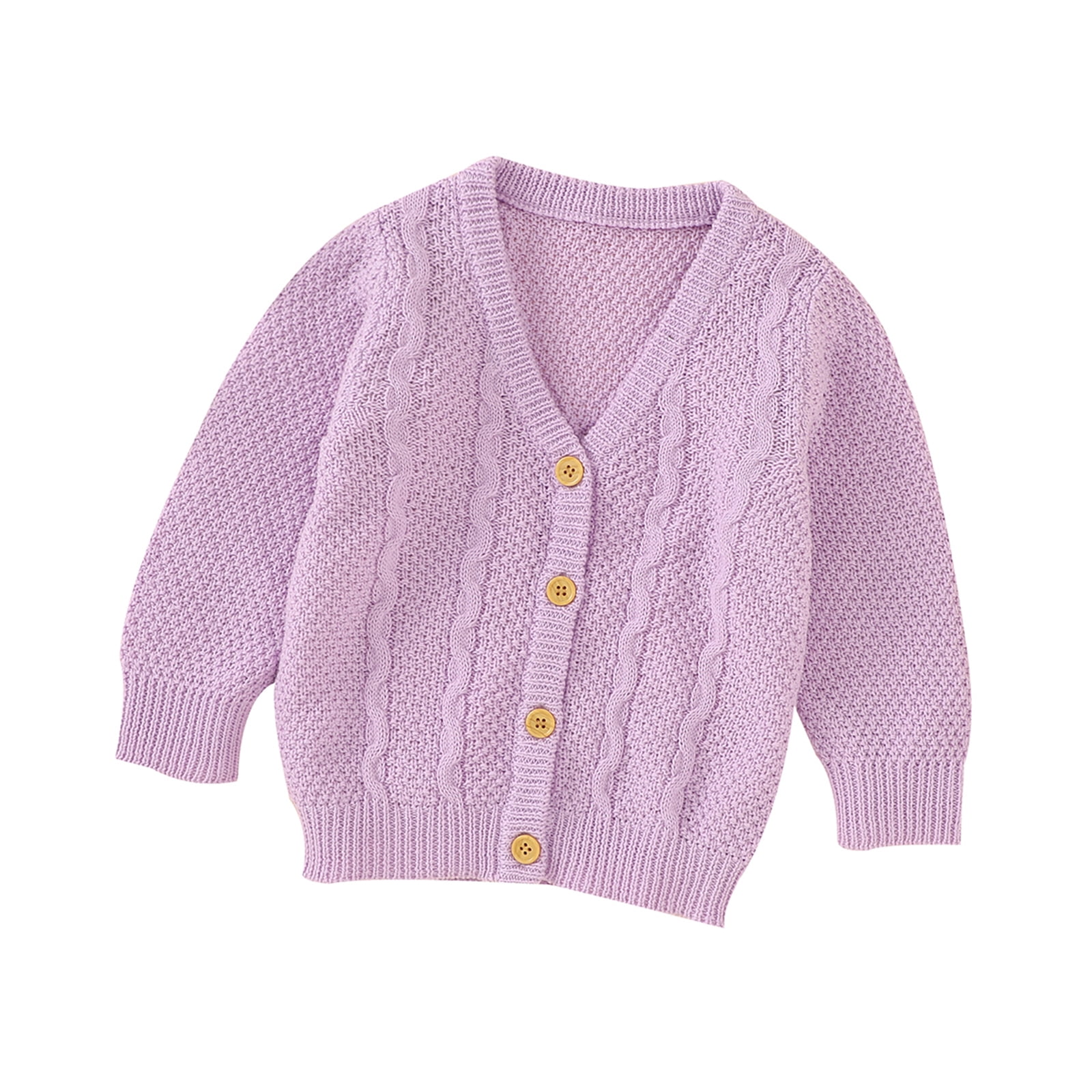2pcs Baby Solid Cable Knit Button Down Long-sleeve Outwear and Pants Set