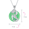 thumbnail image 4 of Bling Jewelry Womens Asian Style Green Jade Dragon Pendant Necklace 18 Inch, 4 of 5