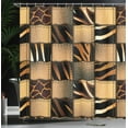 thumbnail image 4 of Ambesonne Savannah Shower Curtain, Earthy Wildlife Patchwork, 69"Wx84"L, Black and Brown, 4 of 5