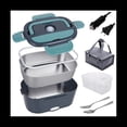 thumbnail image 2 of Electric Lunch Box 40W Portable Lunch Warmer Food Warmer Adult Car Fast Heating Lunch Box with Leak Proof Lid US Plug,dark green, 2 of 9