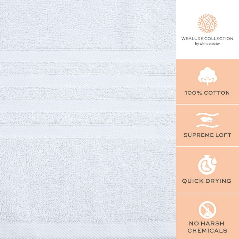 Manchester Mills® White 22 x 44 Cotton Blend Bath Towels (45415)