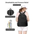 thumbnail image 4 of Mochila BJLFS negra impermeable 24L para mujer y hombre 46x32x14 cm, 4 of 9