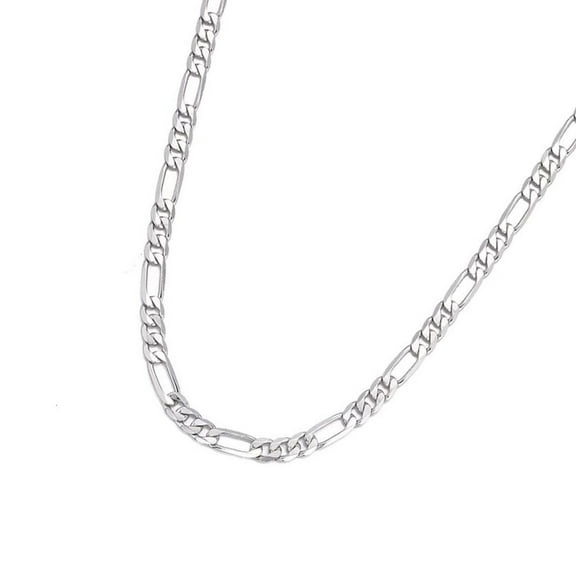 YongCo Sturdy Silver Plating Figaro Chain Necklace For Men 16 18 20 22 24 Inches