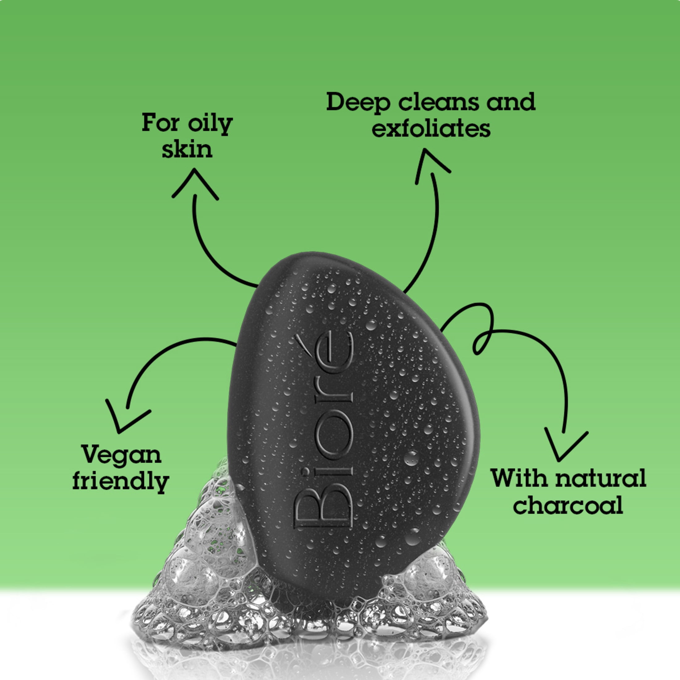 Bioré Pore Penetrating Charcoal Bar for Gentle Exfoliation, Normal to Oily Skin, 3.77 oz
