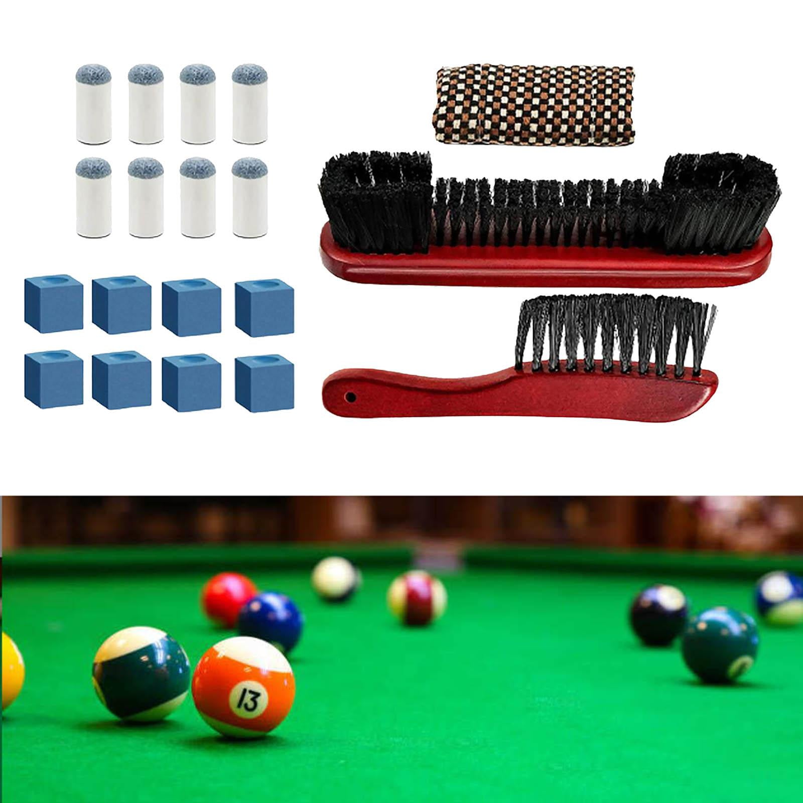 Billiards Pool Table Brush Set Slip on Pool Cue Tips Replacements