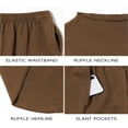 thumbnail image 5 of Women 2 Piece Outfits 3/4 Batwing Sleeve Pullover Tops and Wide Leg Pants Casual Lounge Set, 5 of 6