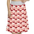thumbnail image 1 of Women's Love Valentine's Day Patchwork Dots A-line Printed Skirt Casual Wear, 3XL, Scarlet White Peach, by Ambesonne, 1 of 1