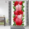 thumbnail image 2 of Valentine''s Day Shower Curtain Set, Rose Love Heart Leaves Bath Shower Curtain with Hooks Waterproof Fabric Shower Curtains for Bathroom Valentines Decor Red Pink Spot Stripe Buffalo Plaid 72x72 Inch, 2 of 2