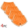 thumbnail image 2 of Ashirexll 4 Packs Athletic Shorts for Women, Solid Color Plus Size Workout Elastic Waist Soft Comfy Breathable Running Shorts Orange M, 2 of 7