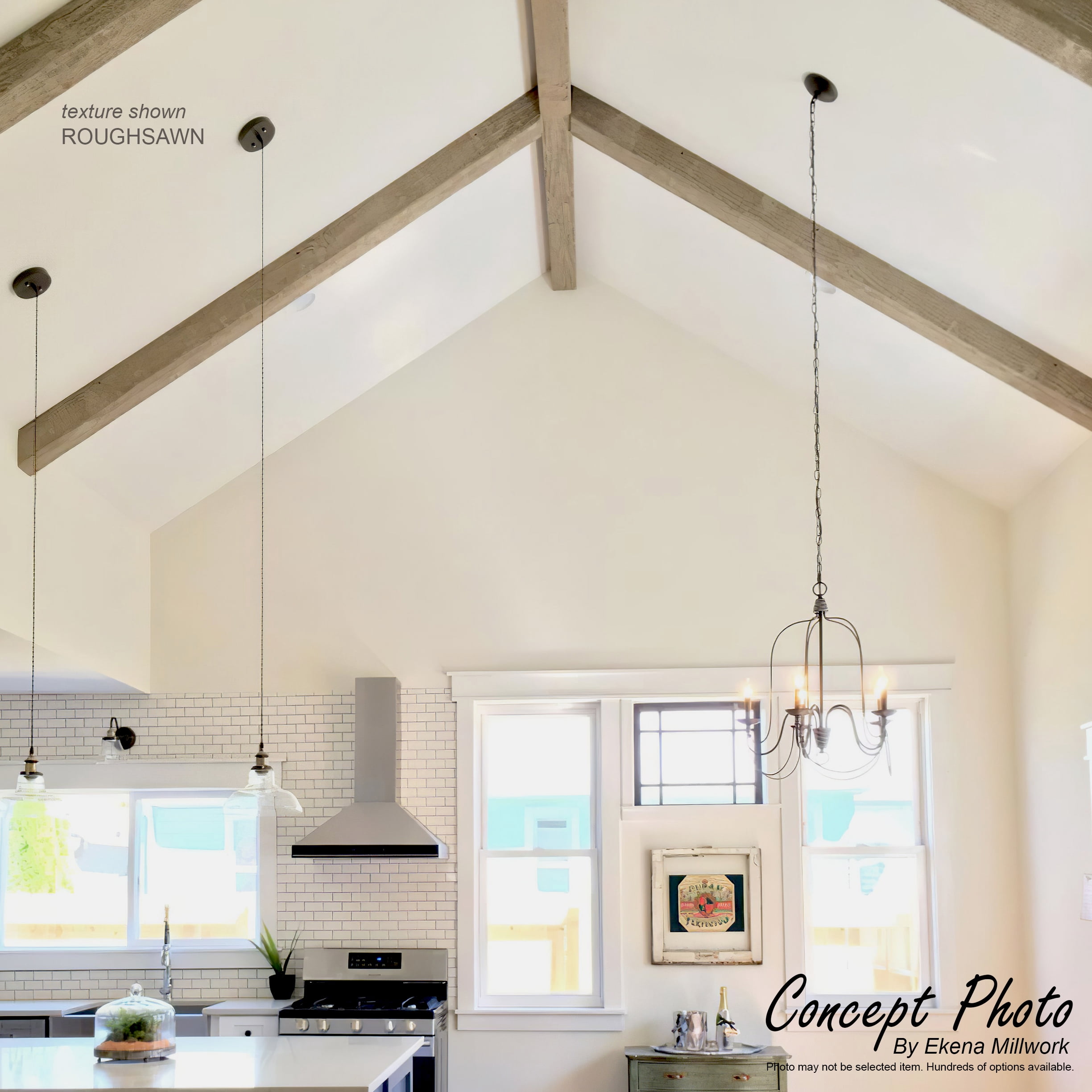 Ekena Millwork 12"W x 10"H x 16'L 3-Sided (U-beam) Riverwood Endurathane Faux Wood Ceiling Beam, Burnished Honey Dew