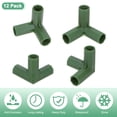 thumbnail image 2 of Uxcell 12 Pcs 11mm Conectores de Marco de Invernadero, Accesorio de Tubería en Ángulo Recto de 3 Vías para Enrejado de Uvas/Cobertizo de Protección Solar/Estacas de Plantas de Jardín [Verde], 2 of 7