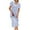 Blue, variant on Admvng Sundresses For Women V-Neck Striped Short Sleeve Dress Side Slit Casual Beach Long Dresses S-2XL