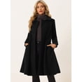 thumbnail image 2 of Abrigo Vintage de Invierno para Mujer Abrigo Largo con Doble Botonadura Negro XL, 2 of 5