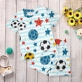 thumbnail image 2 of larppty Pajama Set Cotton Summer Short Sleeves Top and Shorts Two Piece Pjs Sleepwear（Sky Blue， 5-6 Years）, 2 of 6