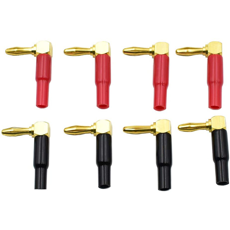 8Pcs 4mm Banana Plug Speaker Wires Connector Adapter 24K Gold Plated