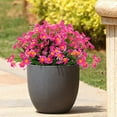 thumbnail image 2 of Viworld 10 Bundles Outdoor Artificial Daisy Fake Flowers UV Resistant Plants, Faux Plastic Greenery for Indoor Hanging Plants Garden Porch Window Box Home Wedding Farmhouse Decor (Rose red), 2 of 7