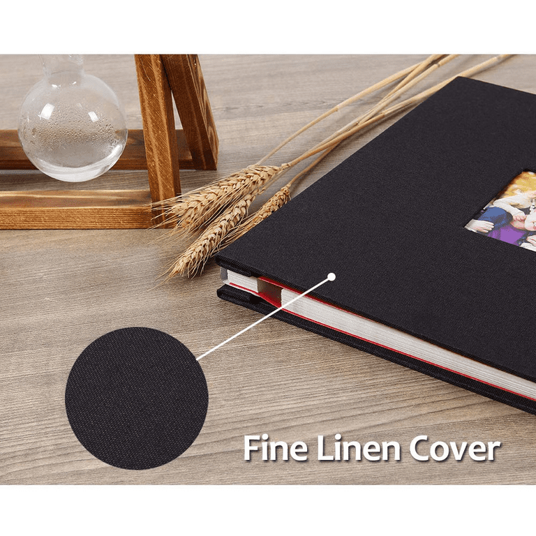 Lanpn Self Adhesive Photo Album Scrapbook 40 Pages, Linen Photos Albums DIY  Sticky Magnetic Pages holds 4x6 5x7 A5 Picture for Family Wedding Birthday