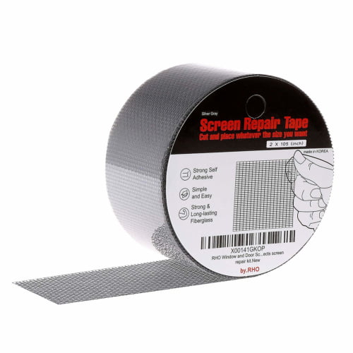 GWHOLE 5 x 200 cm Windows and Door Screen Repair Window Insect Screen Adhesive Tape Fiberglass Cloth Mesh Tape with Waterproof Adhesive Seal for Repair Patch Holes Tears Prevent Mosquitoes Insects