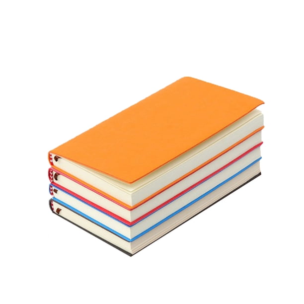 4PCS Cuaderno de tapa blanda Cuadernos de cuero de la PU A7 Planificador de bolsillo Lista de control portátil para la oficina de la escuela en casa