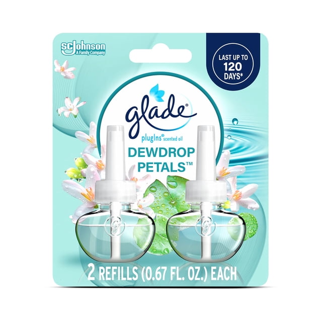 Recargas de ambientador Glade Dewdrop Petals 40 ml, paquete de 2