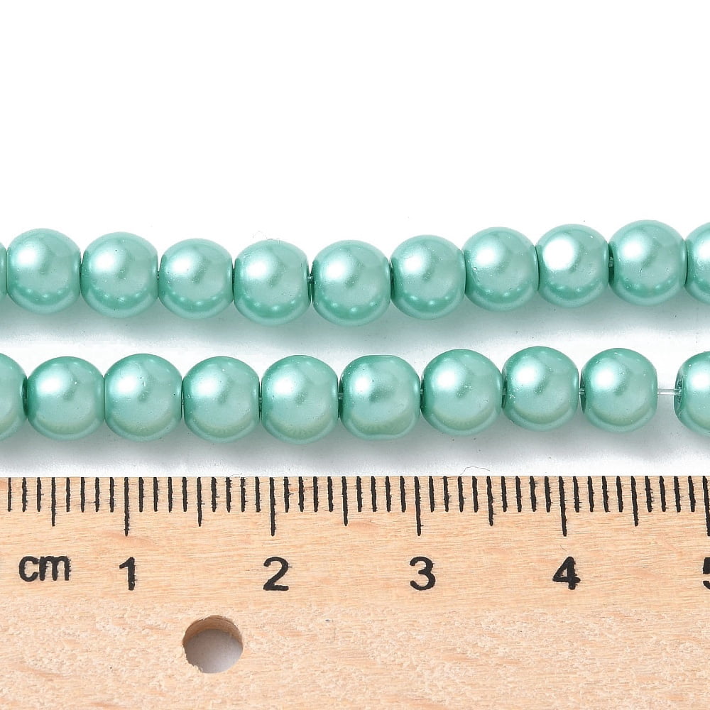 Baking Painted Pearlized Glass Pearl Round Bead Strands Turquoise 6mm Hole: 1.2mm about 147pcs/strand 31.10''(79cm)