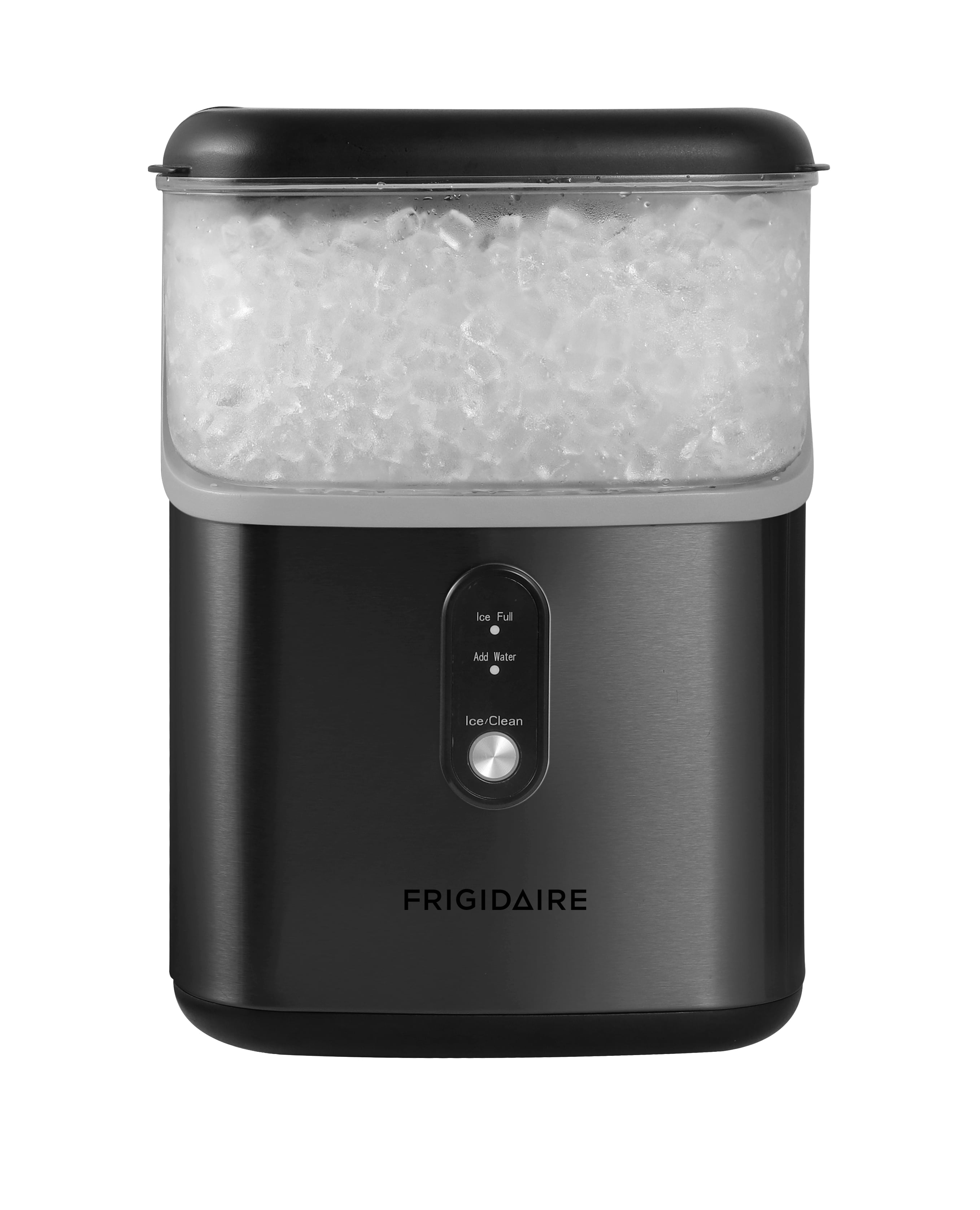 Frigidaire 33 lbs. Countertop Nugget Ice Maker, Self-Cleaning Ice Machine with Touch Controls, Black Stainless Steel