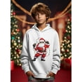 thumbnail image 3 of Mikrdoo 5-14T Kid Boys Christmas Tops Playing Cool Santa Print Long Sleeve Pullover Sweatshirt For Outdoor Casual Hoodies, 3 of 8