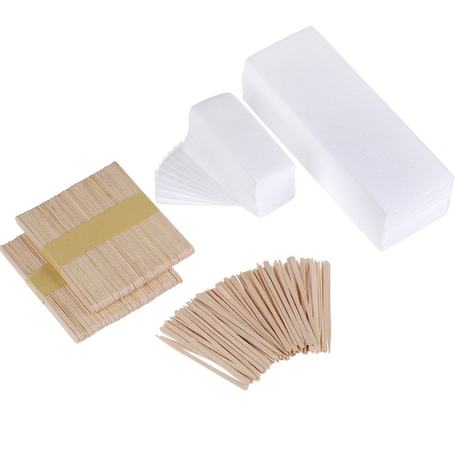 Mudder 200 Pieces Waxing Strip NonWoven Wax Strip Hair Removal Wax