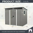 thumbnail image 3 of CarButler 8x6ft Metal Outdoor Storage Shed with Window and Transparent Plate,Lockable Sliding Doors for Garden Backyard Patio Gray, 3 of 7