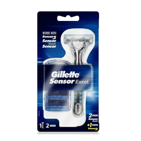 Gillette Sensor Excel Razor w/ 2 Sensor Excel Cartridges & 1 Sensor3 Cartridge + Schick Slim Twin ST for Sensitive (Best Gillette Razor For Sensitive Skin)