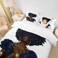 thumbnail image 3 of spefrowx Blue Rose Black Female Twin Duvet Cover for Kids, Fashion Dress Art Twin Bedding, White, Reversible, 2pcs, 1 Duvet Cover and 1 Pillowcase, 3 of 6