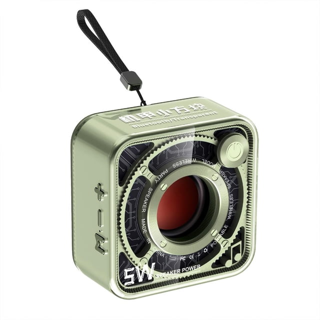 Mini Altavoz Mecha Transparente 5W 400mAh Inalámbrico para Party Beach (Verde Claro)