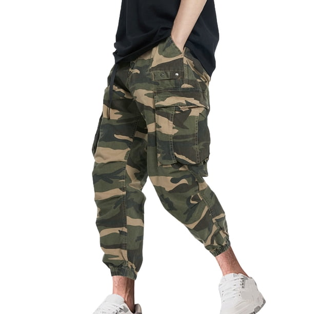 Puntoco Pantalones ajustados de longitud completa con bolsillos laterales y pies pequeños para hombre