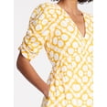 thumbnail image 4 of Time and Tru Women's Cotton Tiered Midi Dress with Elbow Length Sleeves, Sizes XS-XXXL, 4 of 5