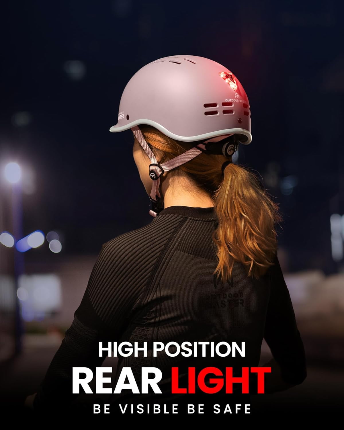 OutdoorMaster Bike Helmet for Adults,Adjustable Cycling Helmet with Light for Men & Women - Safety Certified for Bicycle Skateboard Road Bike Skating Roller Commuting Helmet