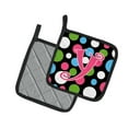 thumbnail image 2 of Carolines Treasures CJ1038-YPTHD Letter Y Initial Monogram - Polkadots and Pink Pair of Pot Holders, 7.5HX7.5W,, 2 of 2