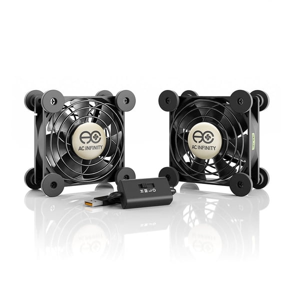 AC Infinity MULTIFAN S5, Ventilateur USB Silencieux à Double 80 mm, Certifié UL pour Récepteur DVR PlayStation Xbox Armoire Informatique Refroidissement