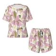 thumbnail image 4 of Naloa Lilies Flowers Women's Short-Sleeved Pajama Set, Loungewear, Summer pajamas, Breathable Cozy - XX-Large, 4 of 9