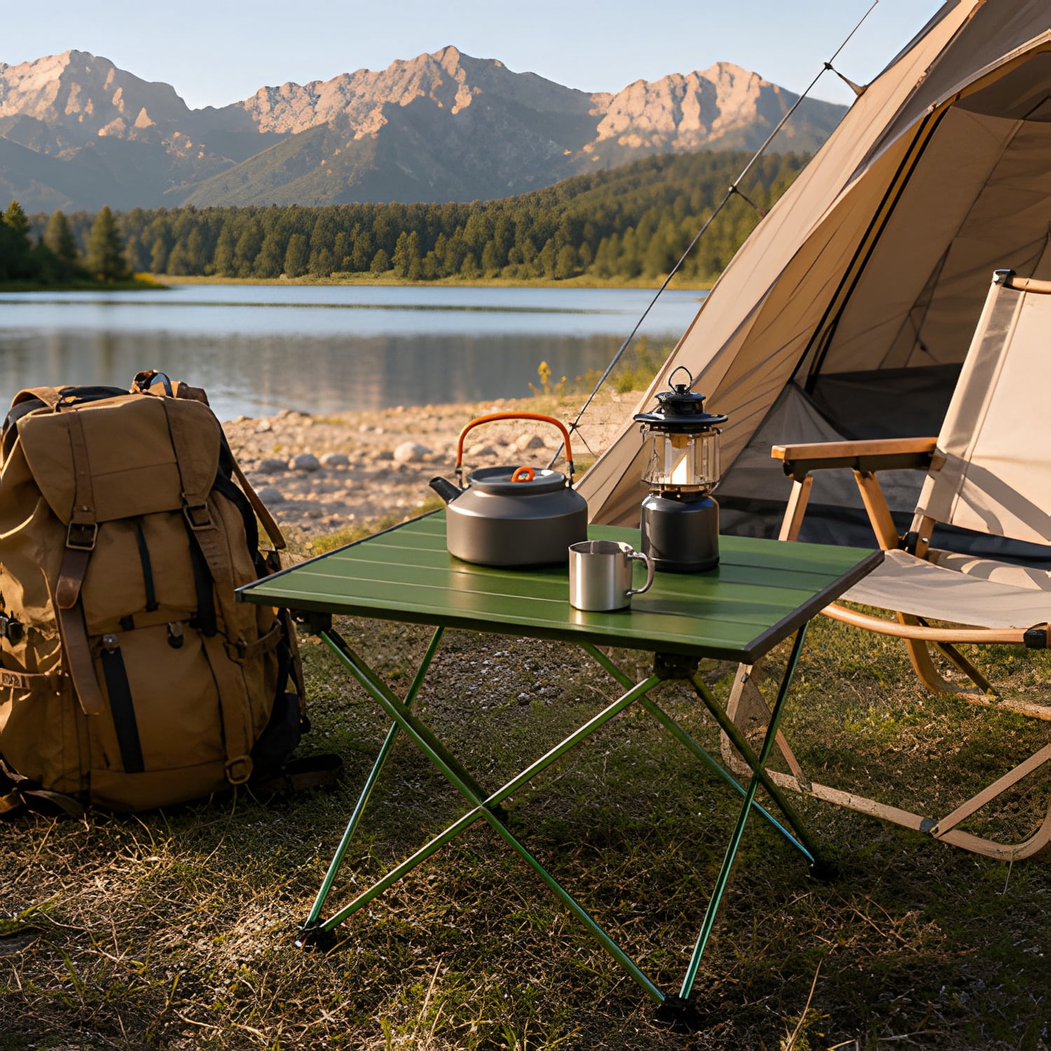 Ultralight Folding Camping Table, Aerospace Aluminum Portable Backpacking Table with Detachable 600D Polyester Storage Bag, Upgraded Nylon Hinges Supports 60 LBS for Hiking Fishing Beach Picnic