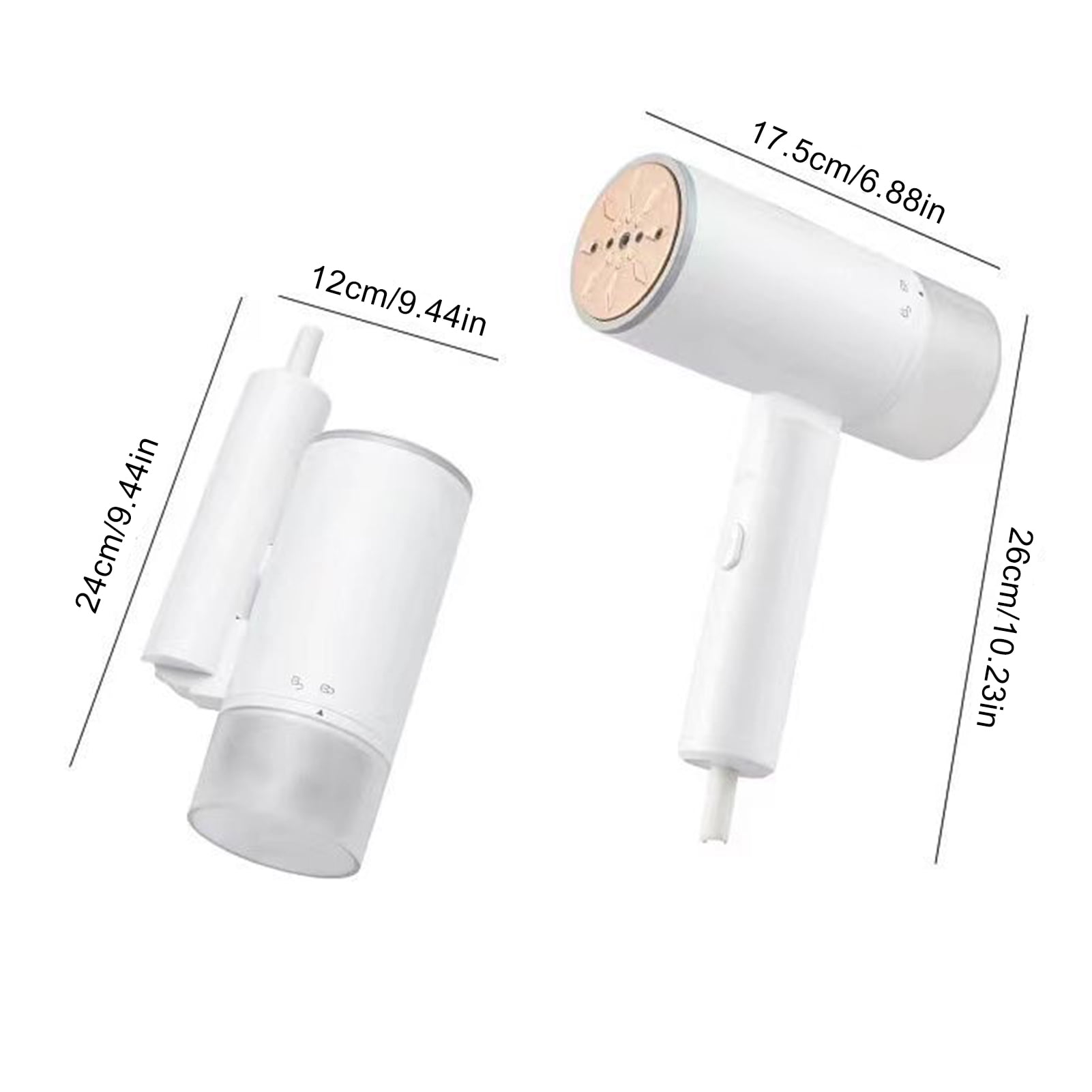 Happydeer Handheld Garment Steamer, Folding Steam Iron Fabric Wrinkles Remover Iron, 5.1fl.oz/200ml Removable Water Tank