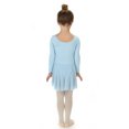 thumbnail image 2 of Elowel Girls Leotard Toddlers Long Sleeve Skirted Dress for Gymnastics Dance Ballet Light Blue Size 2-4, 2 of 7