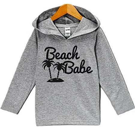 

Custom Party Shop Baby Girl s Beach Babe Summer Hoodie Pullover Grey and Navy