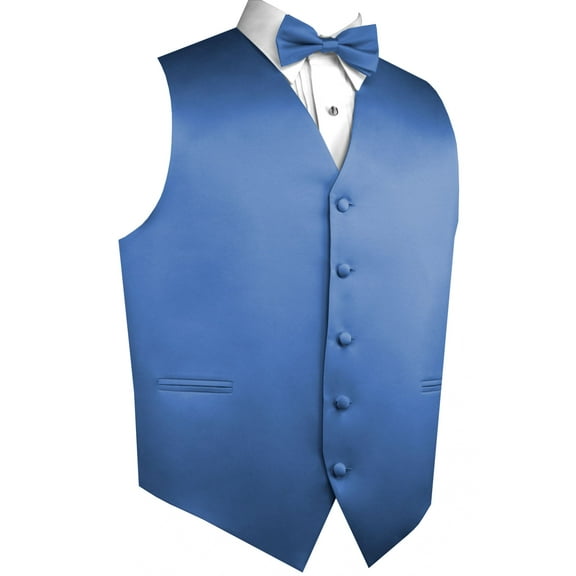 "BEST TUXEDO" Men's Formal, Wedding, Prom, Homecoming, Tuxedo Vest, Bow-tie - Cornflower