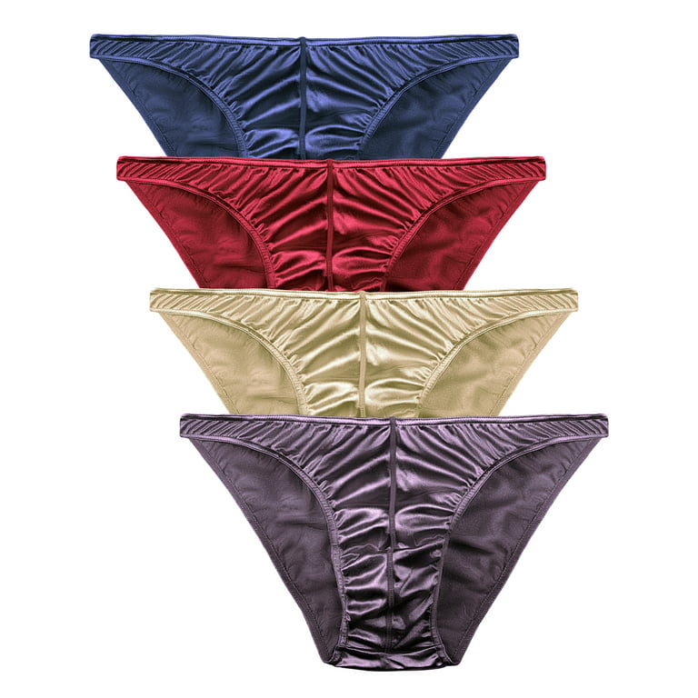 Men's Underwear Satin Silky Sexy Bikini Small to Plus Sizes Multi-Pack