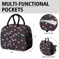 thumbnail image 6 of Lunch Bag Lunch Box for Women Reusable Insulated Lunch Cooler Bags,Large Capacity for Work Travel Picnic,Water-Resistant Pioneer Colorful Floral Lunch Tote Bag Gifts for Woman Mom Black, 6 of 6