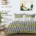 thumbnail image 3 of Queen 4 Piece Bedding Set Summer Lemon Leaf Black Buffalo Plaid Soft Breathable Duvet Cover and Pillowcase,Country Flower Watercolor Duvet Cover Set Bed Sheets for Bedroom Dormitory Guest Room, 3 of 9