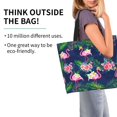 thumbnail image 4 of Flamingo Women's Tote Bags Reusable Grocery Shopping Bag Foldable for Beach Gym Work Daily Carry All, 4 of 6